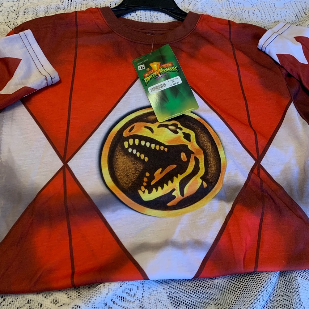 Unisex Mighty morphin power rangers long tee .